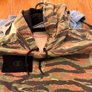Champion Green and Brown Camouflage Hoodie